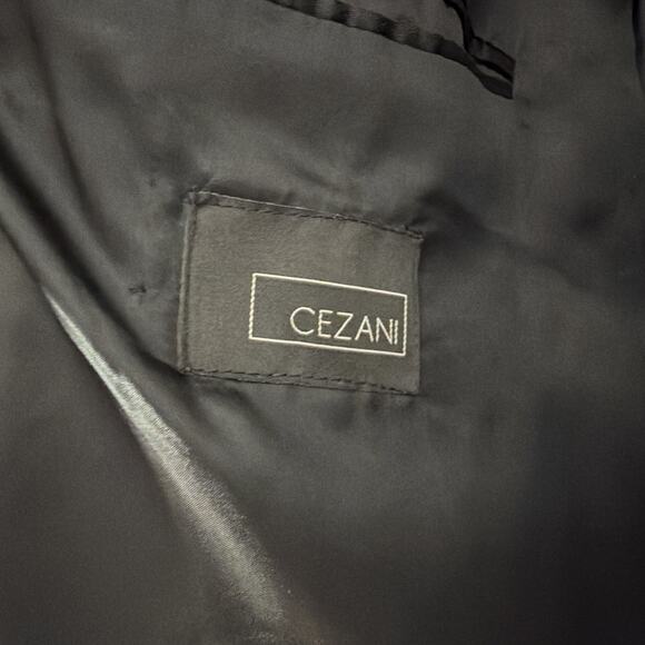 Cezani Italian Cashmere Trench Over Pea Long Dress Car Coat Black Men 46 - Picture 4 of 12